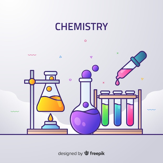 Flat chemistry colorful background