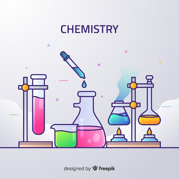 Flat chemistry colorful background