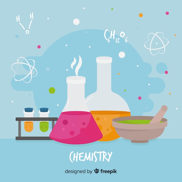 Flat chemistry elements background