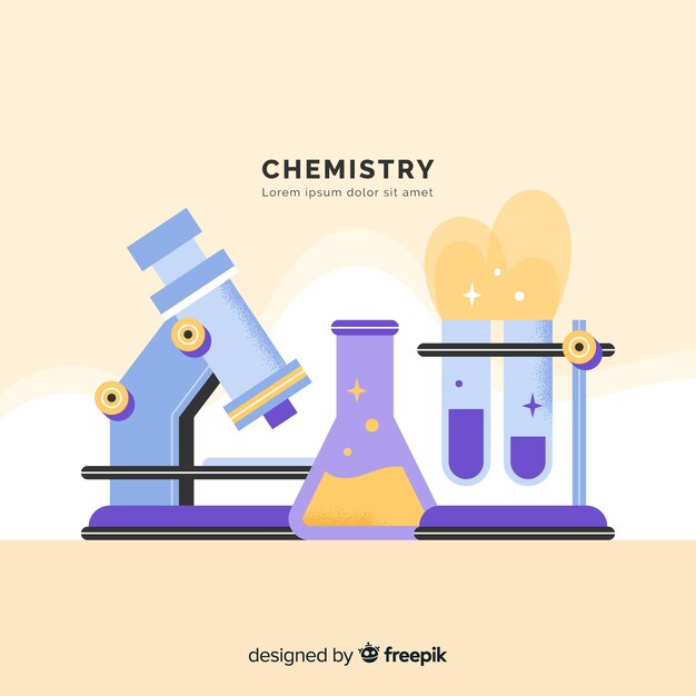 Flat chemistry elements background