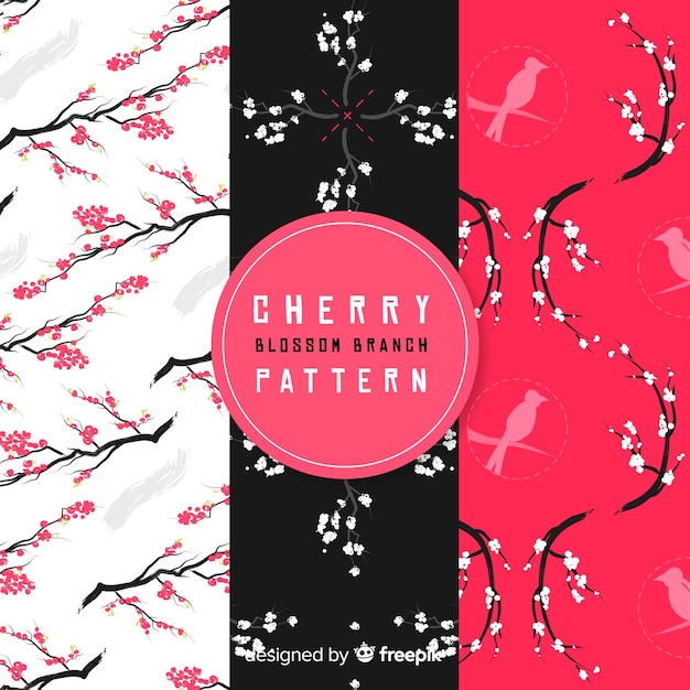 Free Vector flat cherry blossom pattern