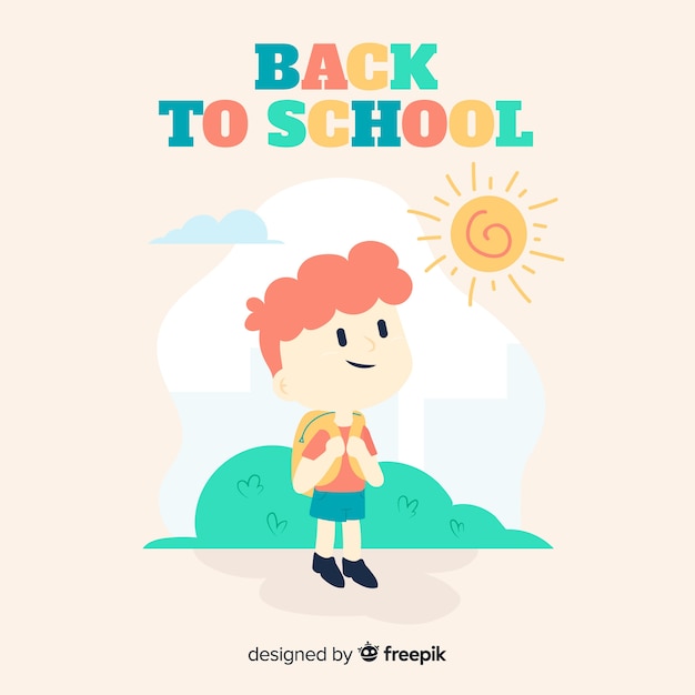 Flat children back to school background