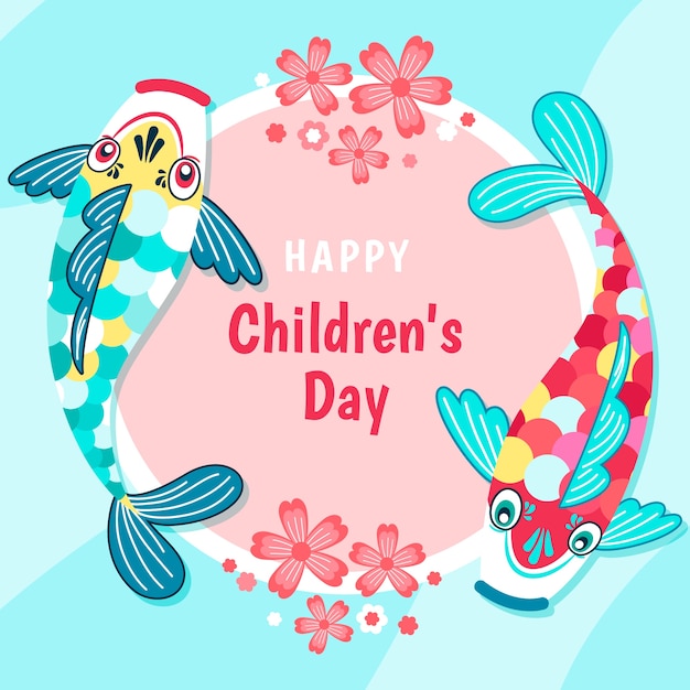 Flat childrens day background