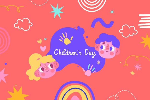 Flat childrens day background