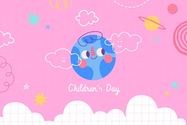 Flat childrens day background