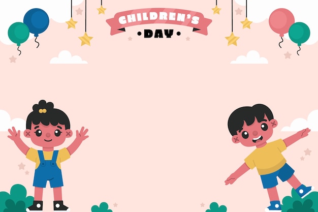 Flat childrens day background