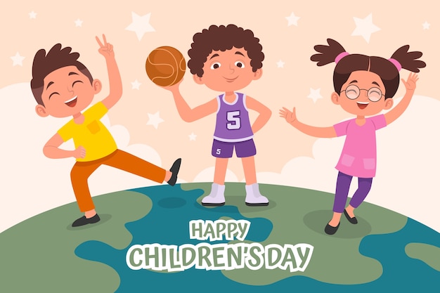 Flat childrens day background