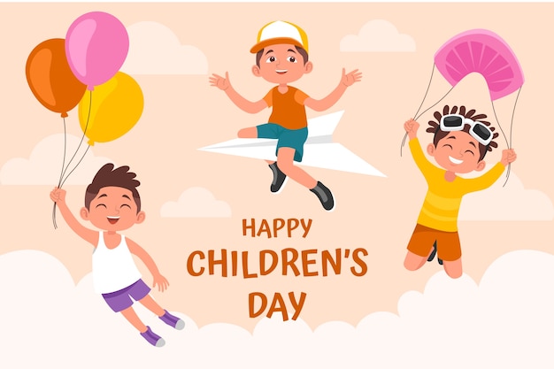 Flat childrens day background