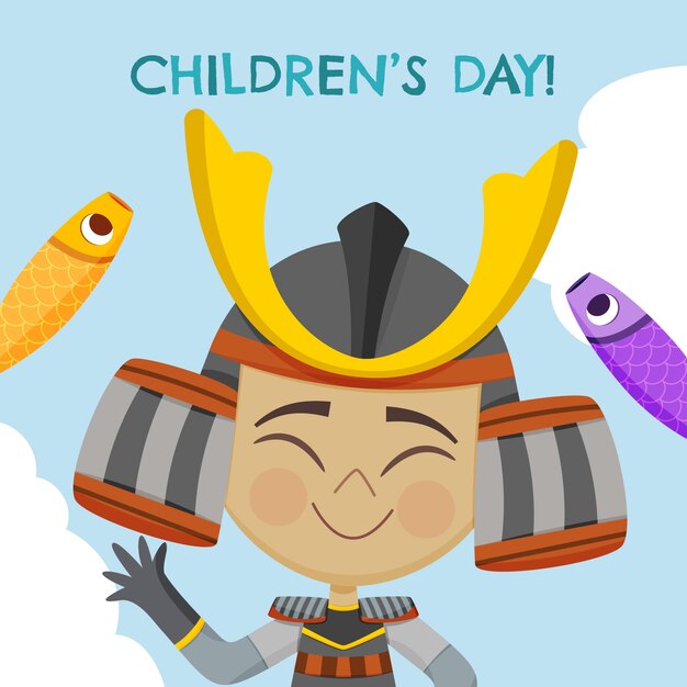 Flat childrens day illustration