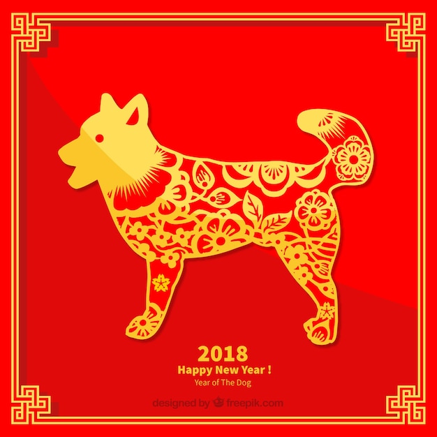 Flat chinese new year background