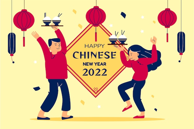 Flat chinese new year illustration