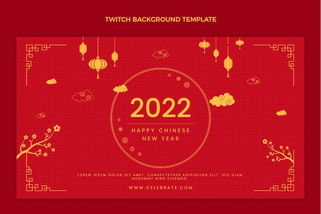 Free Vector flat chinese new year twitch background