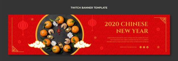 Flat chinese new year twitch banner