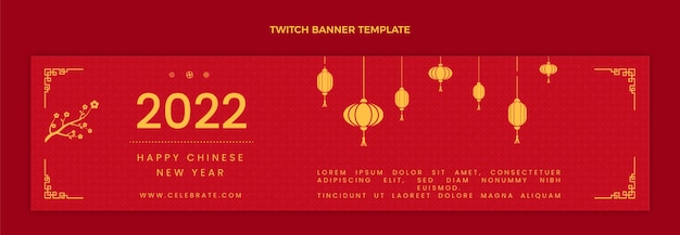 Flat chinese new year twitch banner