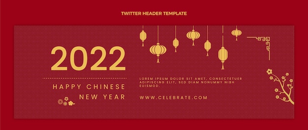 Flat chinese new year twitter header