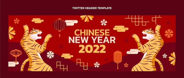 Flat chinese new year twitter header