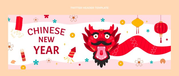 Flat chinese new year twitter header