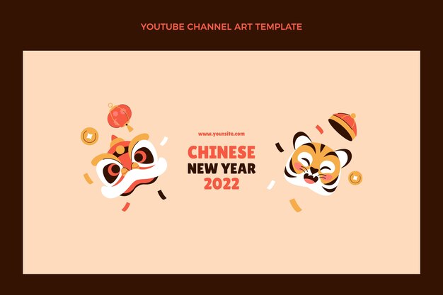 Flat chinese new year youtube channel art