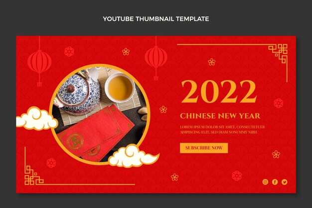 Flat chinese new year youtube thumbnail