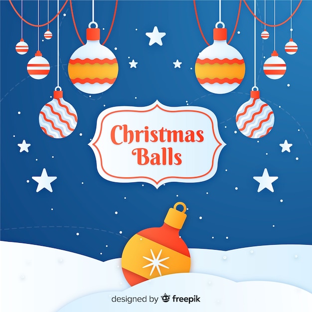 Flat christmas balls background