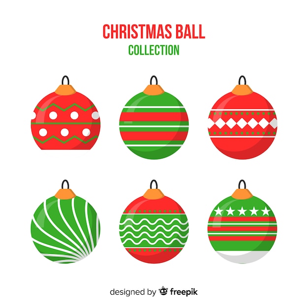 Flat christmas balls collection