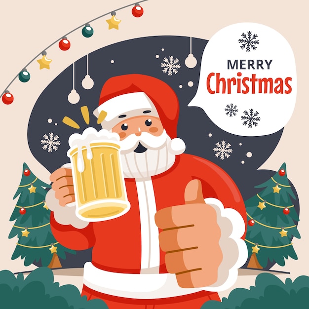 Free Vector flat christmas beer illustration