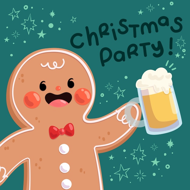 Free Vector flat christmas beer illustration