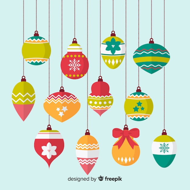 Free Vector flat christmas decoration concept