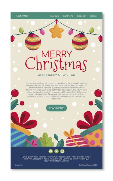 Flat christmas email template