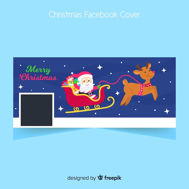 Flat christmas facebook cover