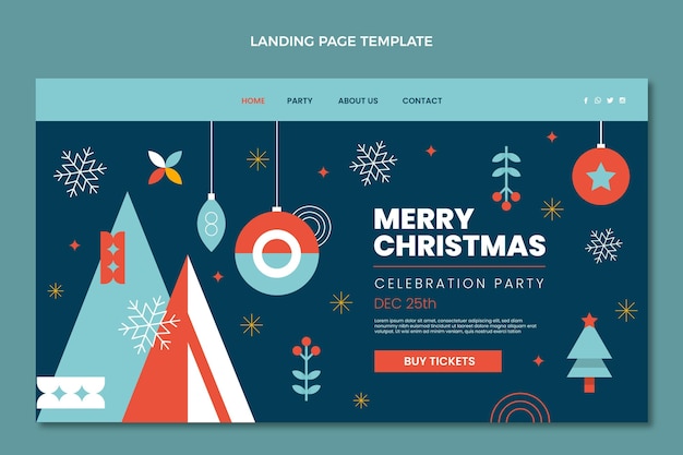 Free Vector flat christmas landing page template