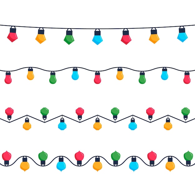 Flat christmas lights collection