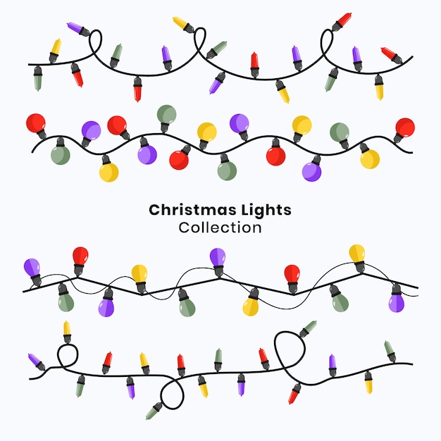 Flat christmas lights collection