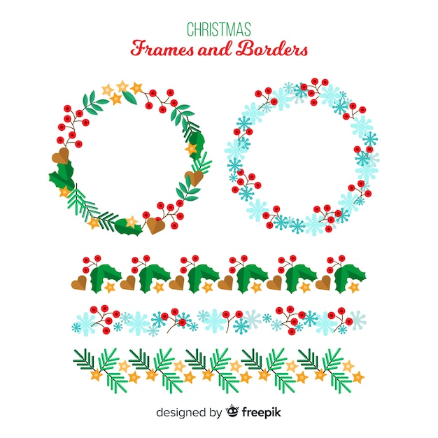 Free Vector flat christmas ornaments collection