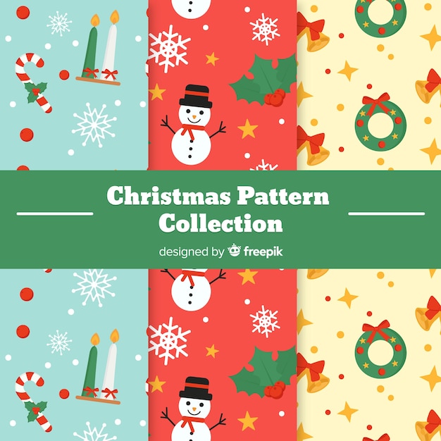 Flat christmas pattern collection