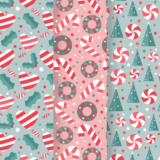 Flat christmas pattern collection