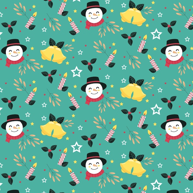 Flat christmas pattern design