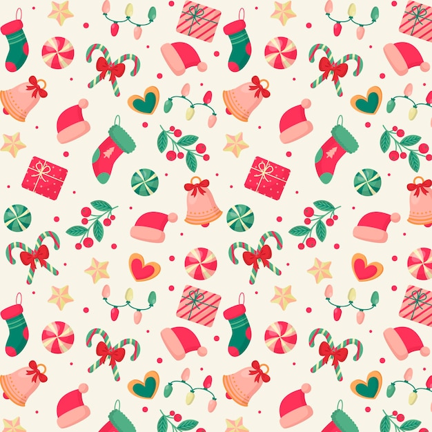 Flat christmas pattern design