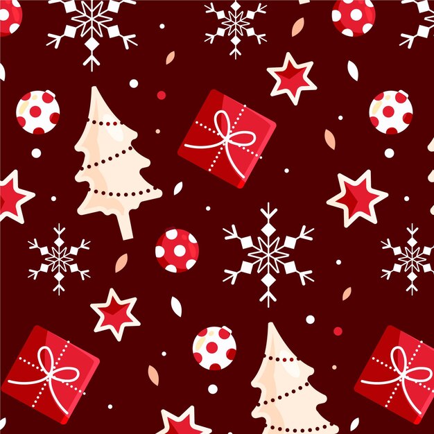 Flat christmas pattern design