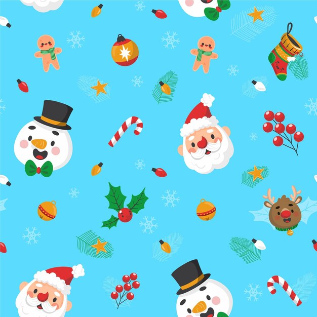 Flat christmas pattern design