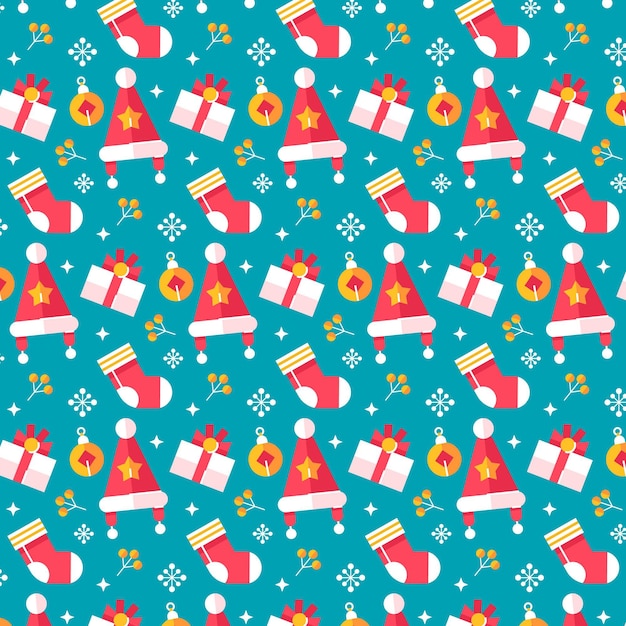 Flat christmas pattern design