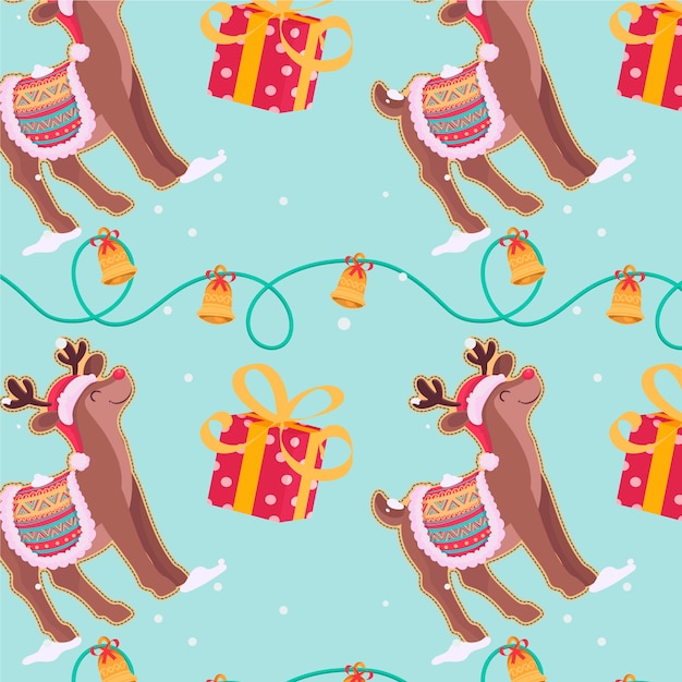 Flat christmas pattern design