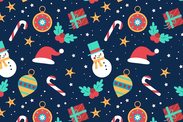 Flat christmas pattern design