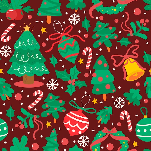 Flat christmas pattern design