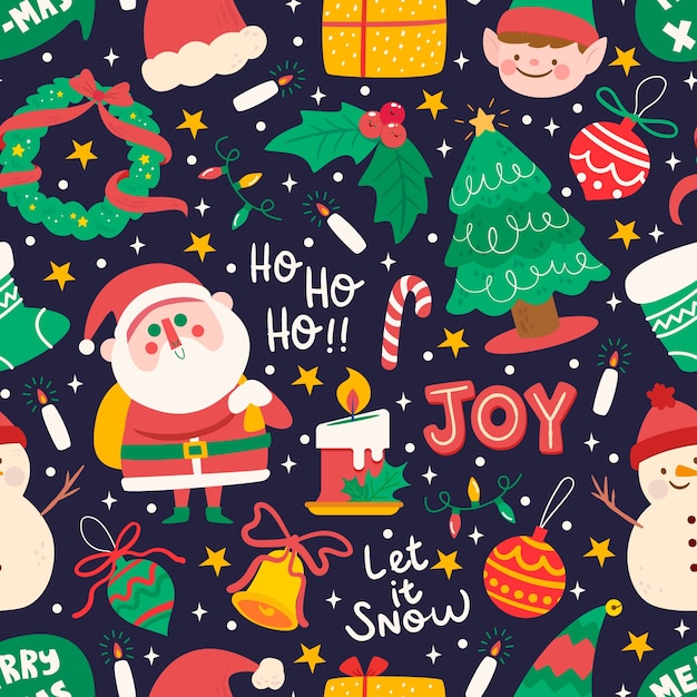 Flat christmas pattern design