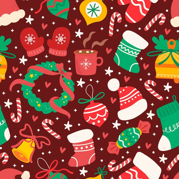 Flat christmas pattern design