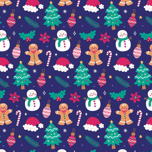 Flat christmas pattern design