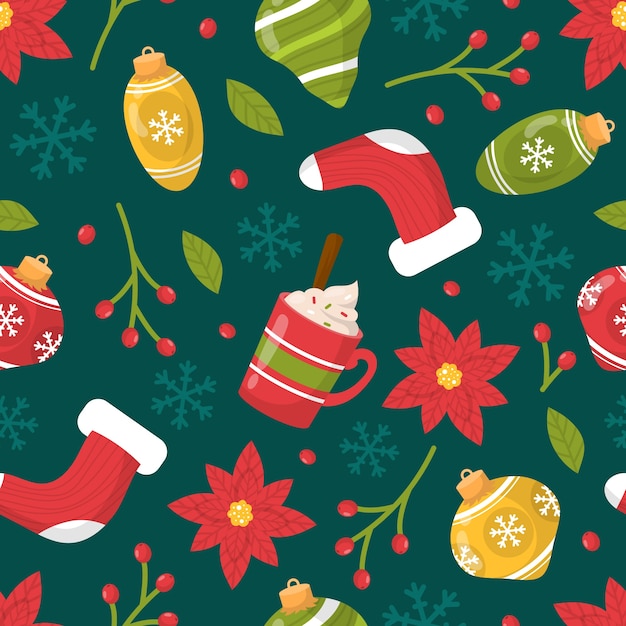 Free Vector flat christmas pattern design