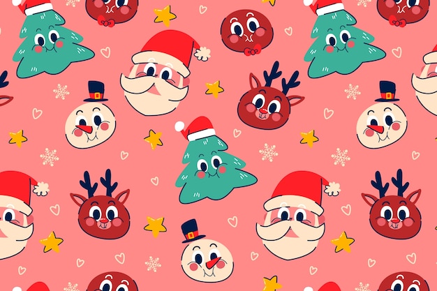 Flat christmas pattern design