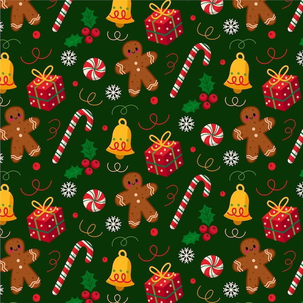 Flat christmas pattern design